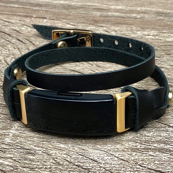 Fitbit Inspire HR Leather Strap Bracelet Gold Band - Picture 7 of 7